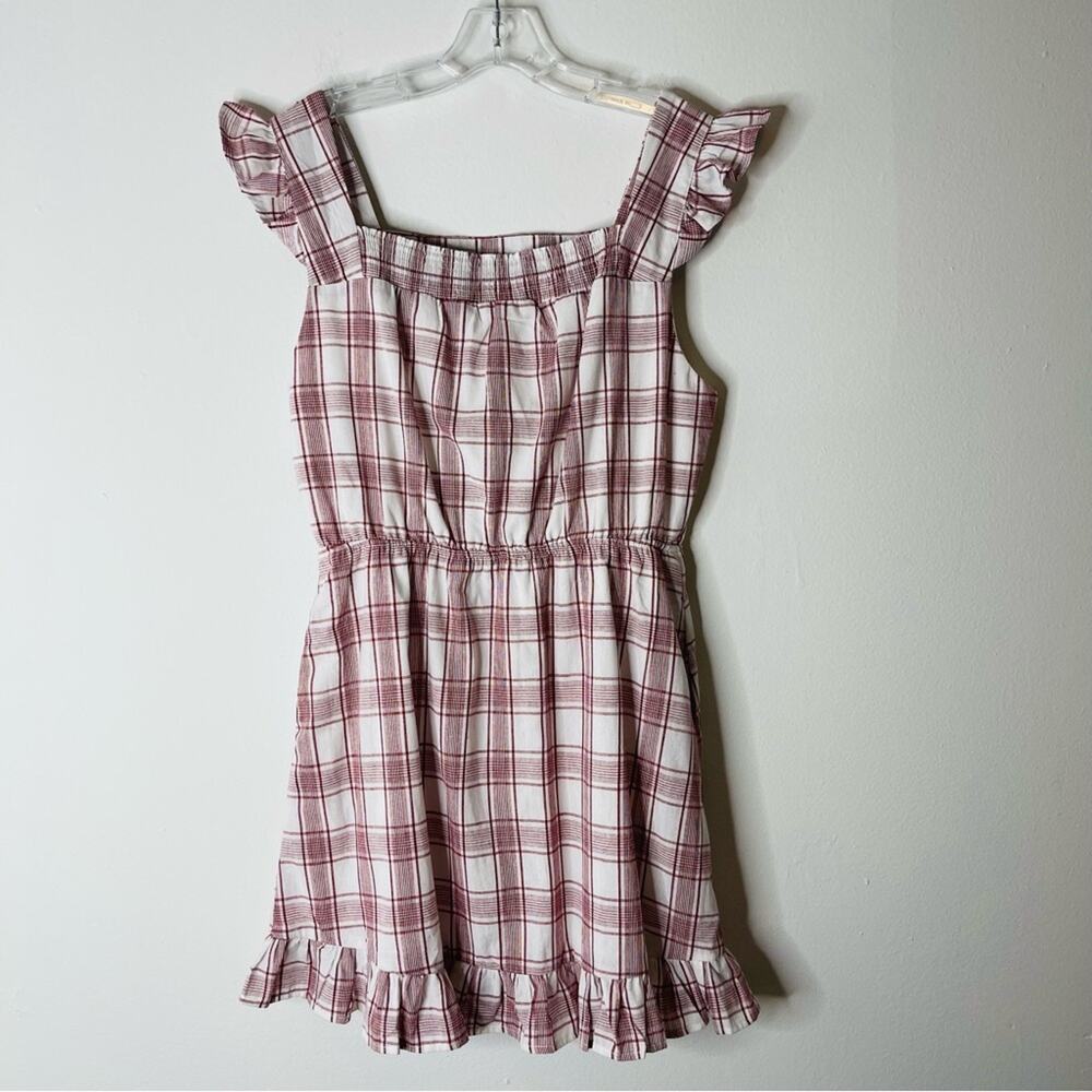 NEW Listicle red white plaid ruffle cottagecore sundress midi dress medium - Picture 4 of 7